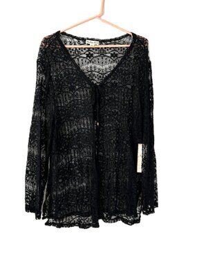 Indigo Rose Black Lace Cardigan NWT 2X Fairygoth Whimsagoth